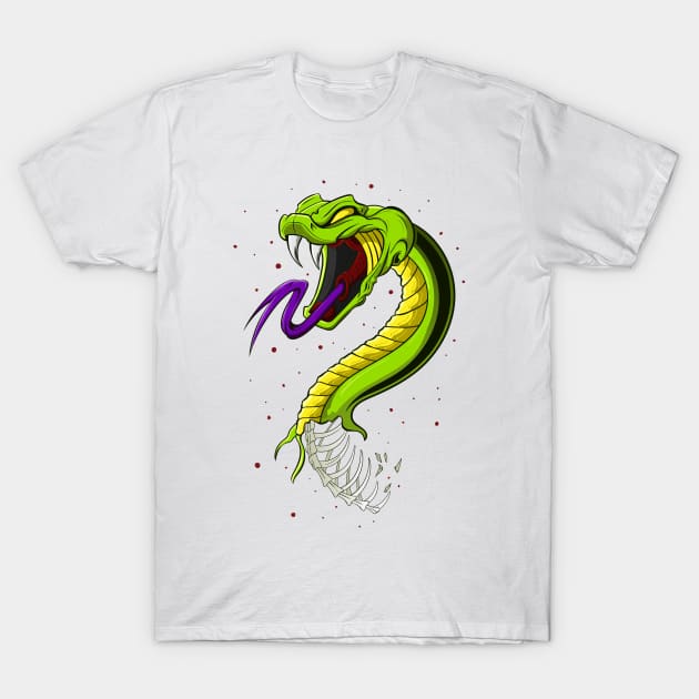 The great Japanese Snake 2 - Venomous creature - Illustration T-Shirt by Yabisan_art